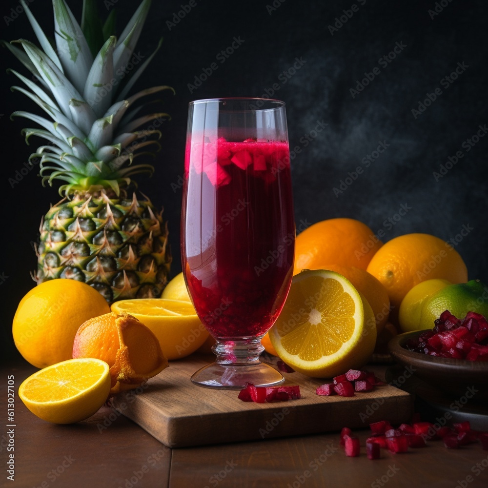 Bright and refreshing Zobo with fresh fruit Bright and refreshing Zobo with fresh fruit