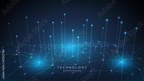 Hi-tech digital technology futuristic circuit digital. Abstract futuristic curve digital line design.Modern futuristic design.Digital landscape pattern technology.Vector illustration.