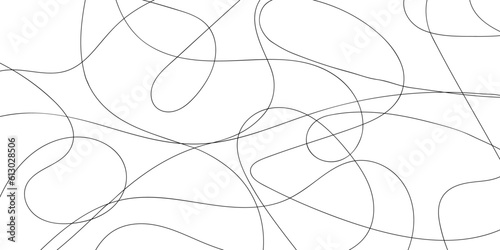Abstract monochrome background. Tangled wire isolated on white background.