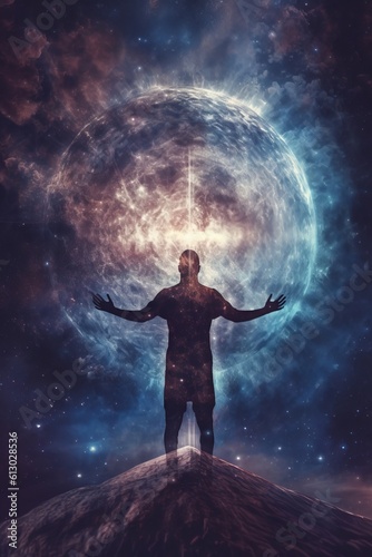 Wallpaper Mural Astral Being Embracing a Nebula Galaxy Torontodigital.ca