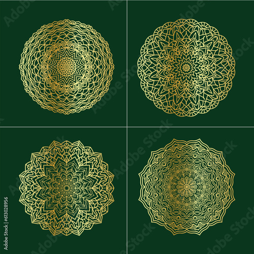Islamic gold color luxury mandala bundle