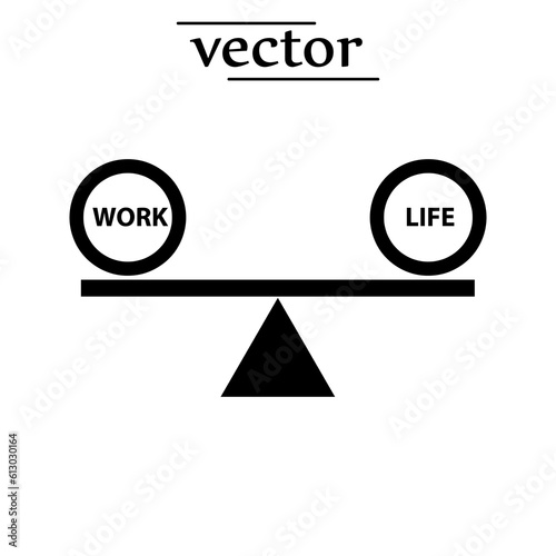 Balance life and work icon, vector illustration on white background..eps