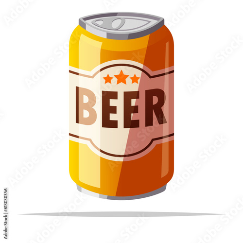 Can of beer vector isolated illustration