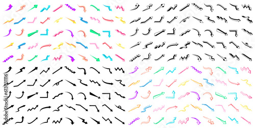 Set collections trendy arrow up and down icon symbol vector illustration