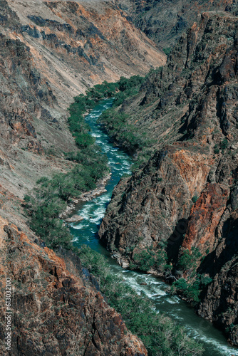 stormy river in the canyon