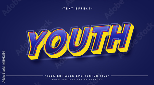 editable layered youth text effect.typhography logo