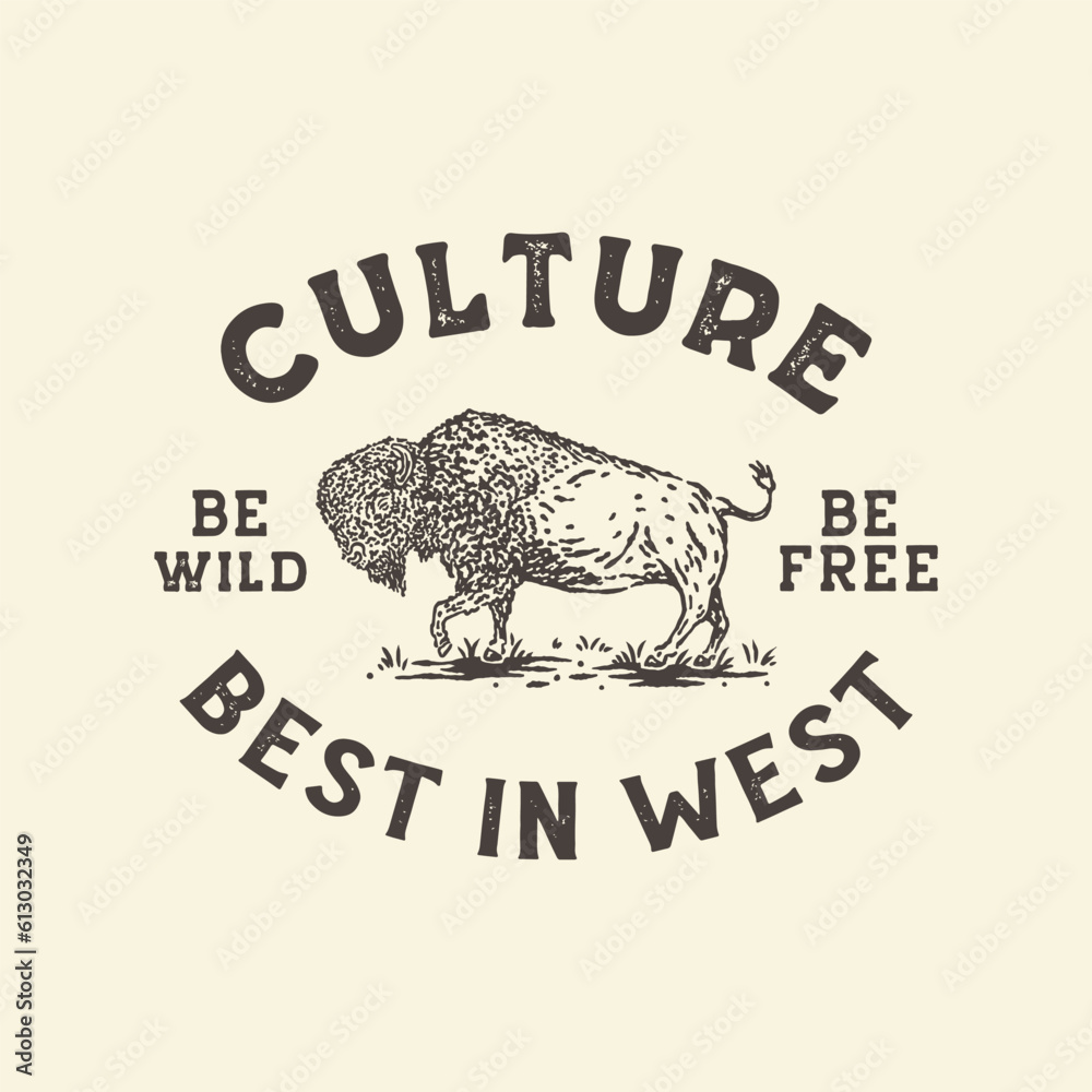 Bison Shirt - Vintage Illustration