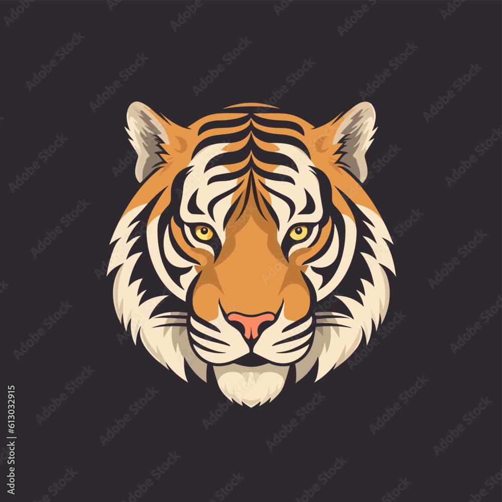 tiger head vector simple drawing design. vector eps tiger head vector simple drawing design. vector eps