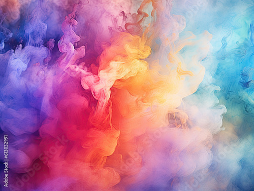 Watercolor Smoke Textured Background Colorful Pastel Illustration Generative AI