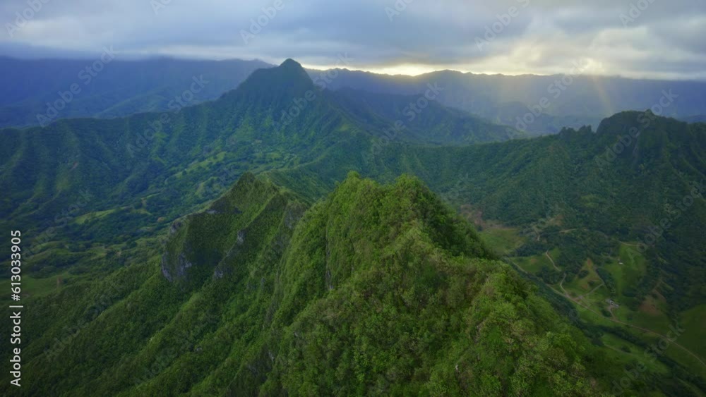 Drone Over Misty Hawaiian Valley Drone Over Misty Hawaiian Valley