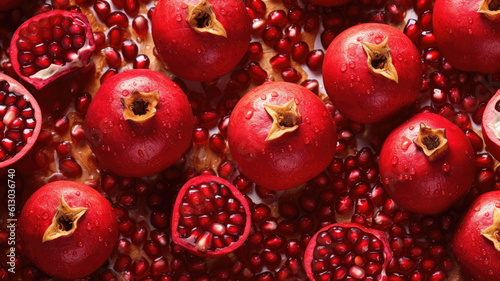 Background of Pomegranate , HD, Decorate with water drops, Background Wallpaper, Desktop Wallpaper , Generative Ai