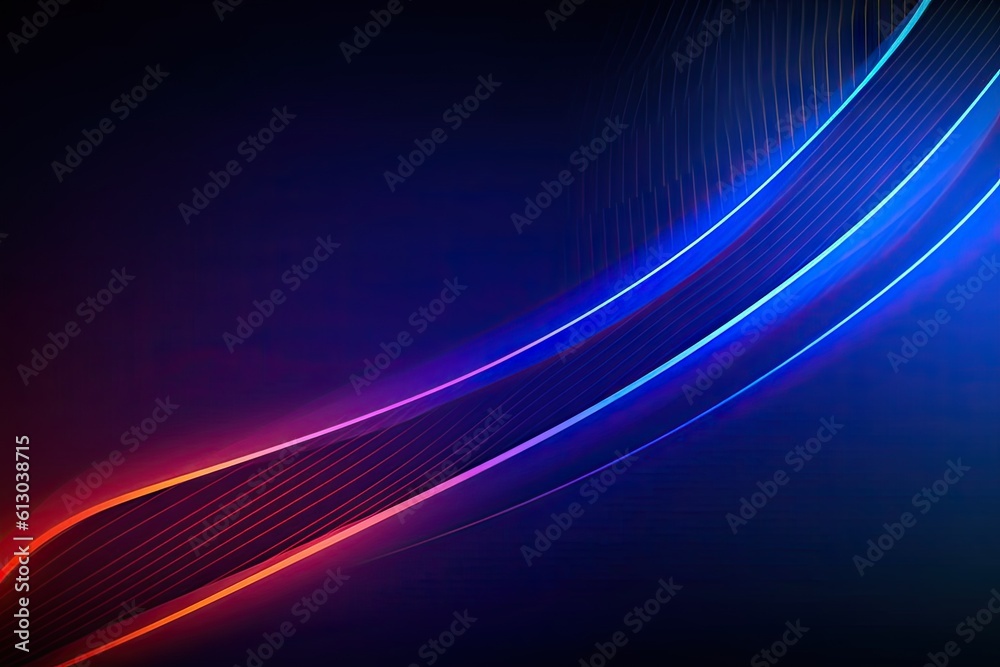 Glowing color. Abstract art gradient blue light wallpaper. Modern digital lines graphic design on black background Generative AI illustrations