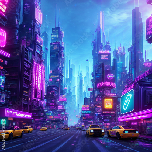 Taxi's in a futuristic city © Felix