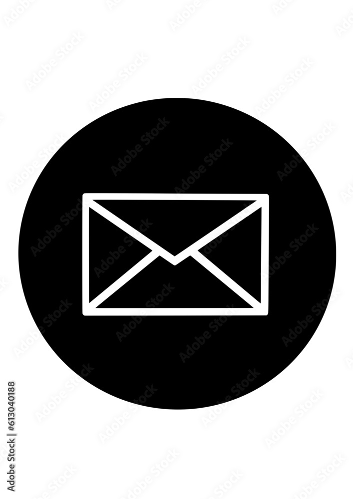 mail icon on button black mail icon on button black