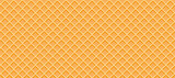 Vector illustration Seamless background pattern texture wafer waffle. Ice cream cone vector texture.