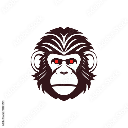 monkey macaque head animal logo vector illustration template design