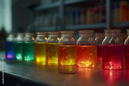 laboratory glassware and bottles, Generative AI