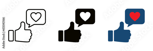 Like vector glyph flat icons
