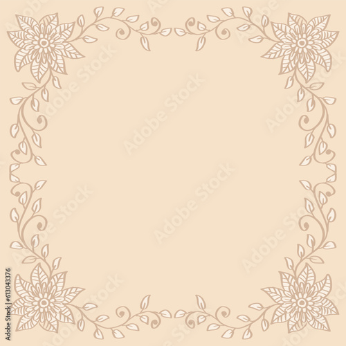 Hand drawing floral frame background 