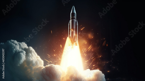 Spaceship is launched into space