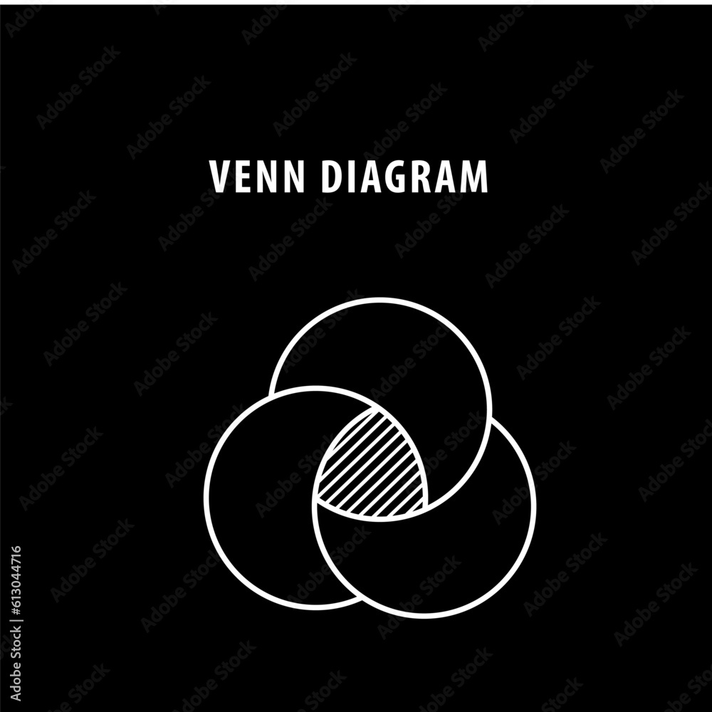 Venn diagram info graphic flat style logo template Venn diagram info graphic flat style logo template