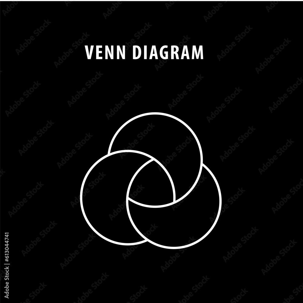 Venn diagram info graphic flat style logo template Venn diagram info graphic flat style logo template
