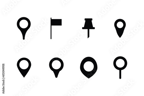 Set of map pin icons. Modern map markers. location pin sign