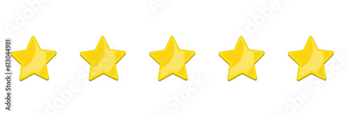 Five stars customer product rating review flat icon