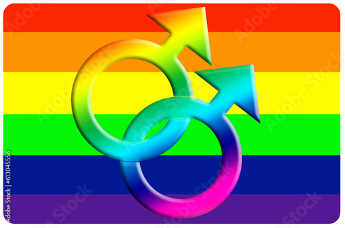 Symboles homosexuels sur drapeau lgbt