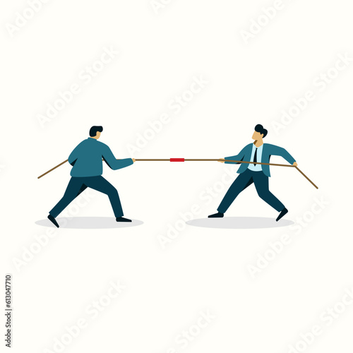 businessman competition concept motivation to reach the winner success tug of war