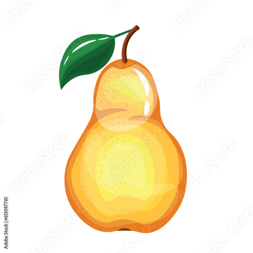 Ripe pear on white background