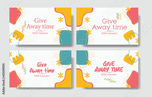 set of give away time for background social media post