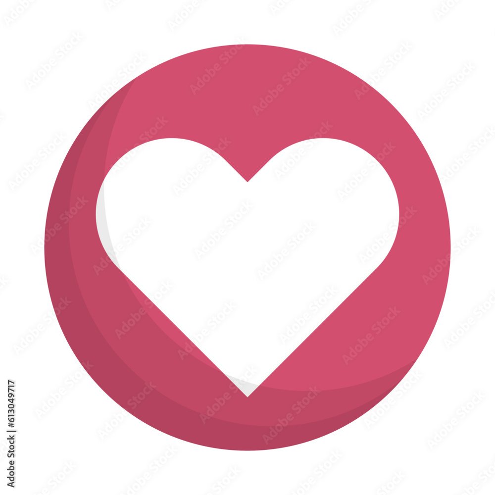 Flat design round heart. Favorite icon. Like. Vector. Flat design round heart. Favorite icon. Like. Vector.