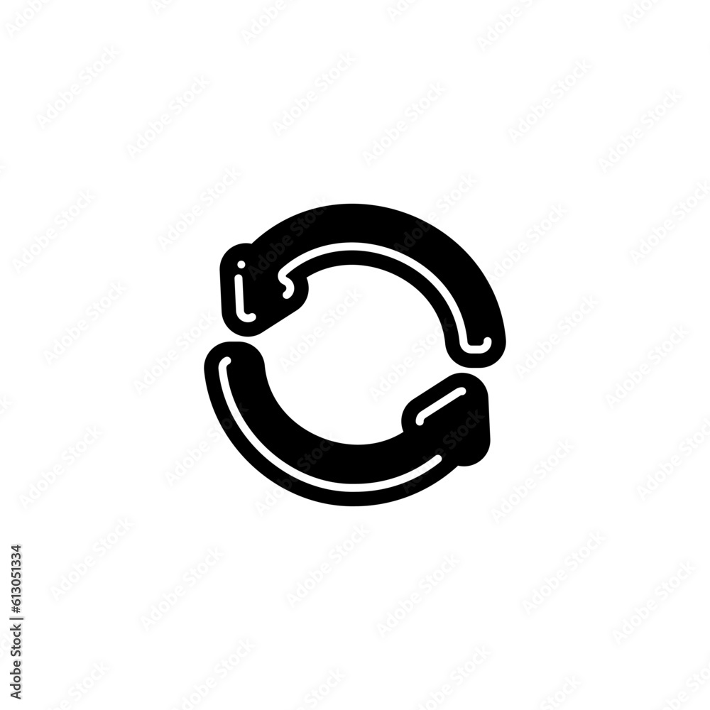 ポップで光沢のあるぷっくりモノクロサイクル矢印 ポップで光沢のあるぷっくりモノクロサイクル矢印