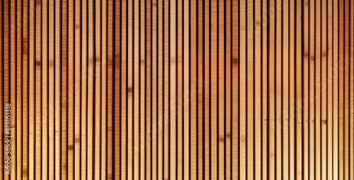 Fototapeta Naklejka Na Ścianę i Meble -  Wooden slats. Natural wood lath line arrange pattern texture background