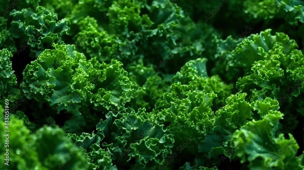 Ripe Kale mockup and copy space with a gradient background, generative AI