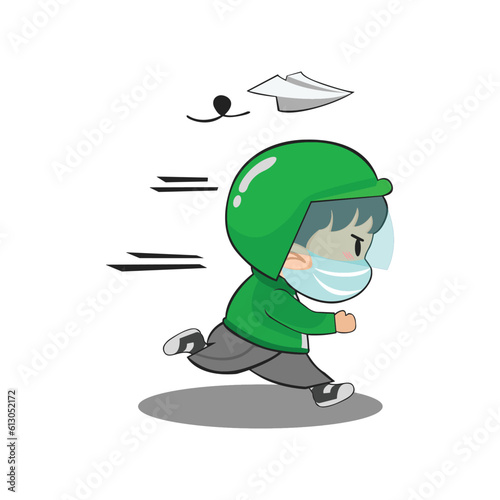 online motorcycle taxi character cartoon