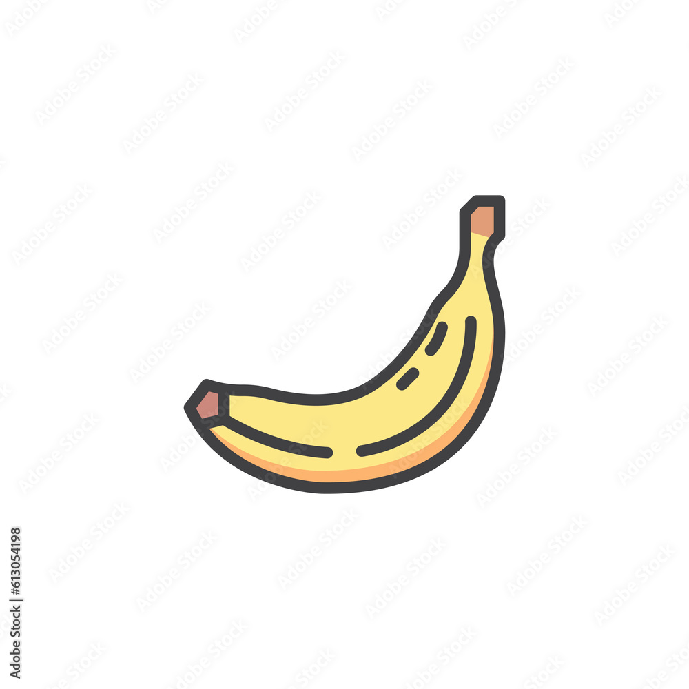 Banana fruit filled outline icon