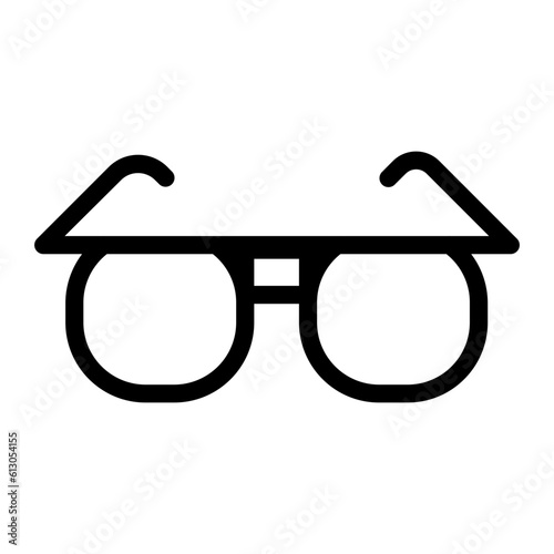 Glasses Icon: A graphical depiction of eyeglasses, typically representing vision, eye care, or the availability of visual aids. It symbolizes the use of glasses for improving eyesight or stylish acces