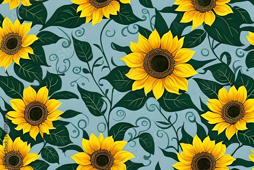 floral pattern inspired by the majestic Sunflower