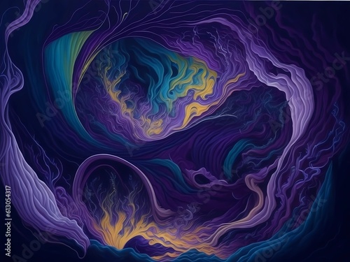 Abstract Waves, Background Design, Fluid Illustration. Generative AI. © edukhair