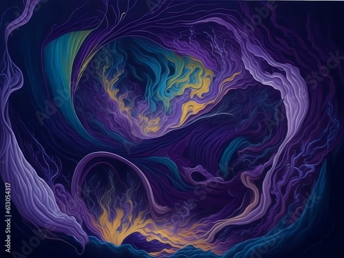 Abstract Waves, Background Design, Fluid Illustration. Generative AI.