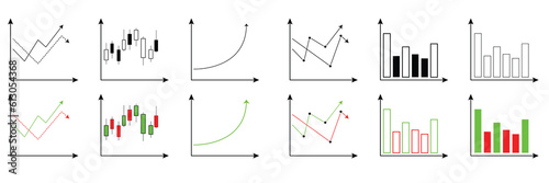 Dashboard graph statistics, business and financial analytics, profit and cost rate,