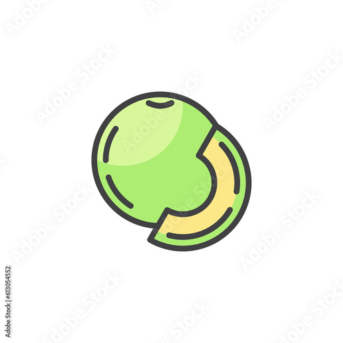 Melon slice filled outline icon