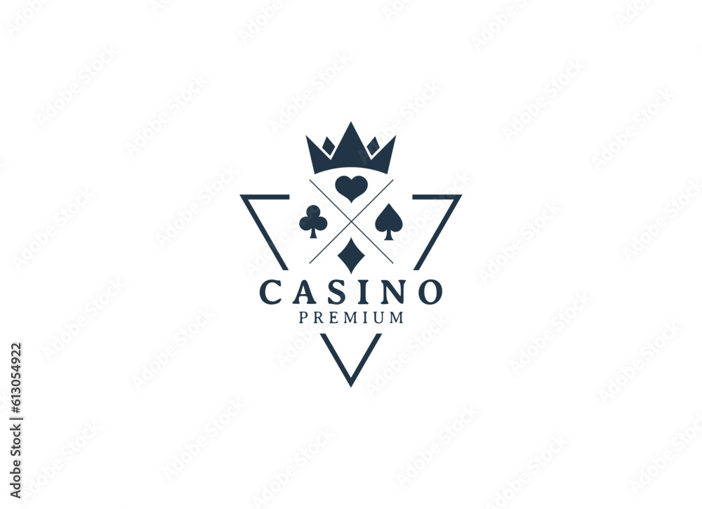 Poker club emblem logo design template Poker club emblem logo design template