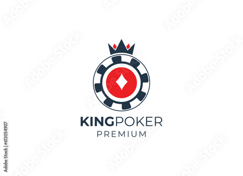 Poker club emblem logo design template