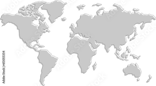 World map isolated on white background
