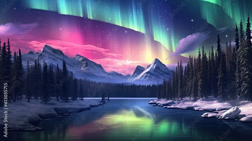 Colorful Aurora Borealis Northern Lights 