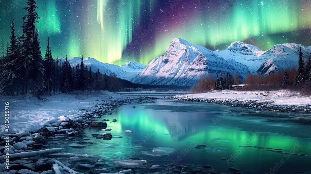 Colorful Aurora Borealis Northern Lights 