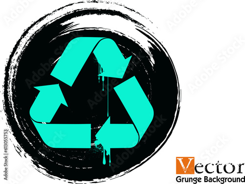 sprayed graffiti black recycle symboll, Black graffiti spray paint recycle symbol icon